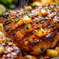 Pineapple Glazed Grilled Pork Chops or Chicken