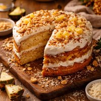 Pineapple Macadamia and Coconut Cake