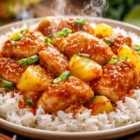 Pineapple Orange Chicken W Rice