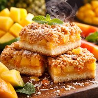 Pineapple Papaya and Mango Squares