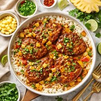 Pineapple Pork Chops and Rice