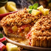 Pineapple Rhubarb Crumble Pie
