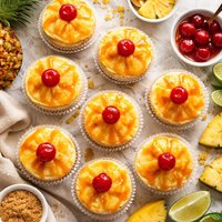 Pineapple Right Side Up Cupcakes