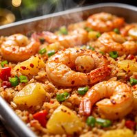 Pineapple Shrimp Rice Bake