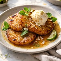 Pineapple with Rum Sauce