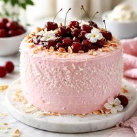 Pink Cherry Coconut Cake