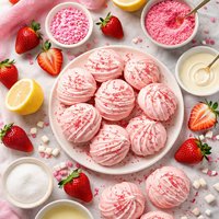 Pink Cookies Meringue Jello Cookies
