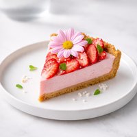 Pink Daisy Strawberry Cheese Cake Pie