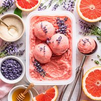 Pink Grapefruit Sorbet with Lavender