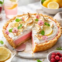 Pink Lemonade Meringue Pie