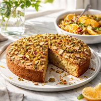 Pistachio and Almond Cake with Orange Salad