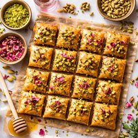 Pistachio Baklava with Cardamom and Rose Water