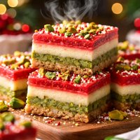 Pistachio Christmas Ribbon Bars
