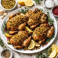 Pistachio Crusted Cornish Game Hens