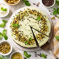 Pistachio Mint Chocolate Chip Cake