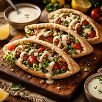 Pita Salad Sandwiches with Tahini Sauce