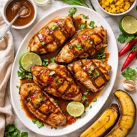 Plantain Stuffed Chicken with Tamarind Sauce