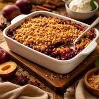 Plum and Cinnamon Crumble