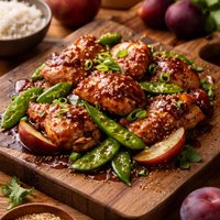 Plum Chicken with Snow Peas