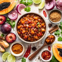 Plum Papaya Chutney