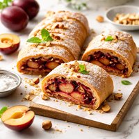Plum Strudel with Hazelnuts