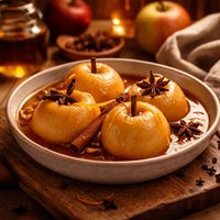 Poached Apples in Calvados