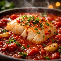 Poached Cod in Tomato Sauce