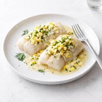 Poached Codfish Steaks with Egg Sauce Torsk Med Eggesaus
