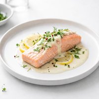 Poached Salmon in White Wine Sauce
