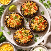 Poblano and Cheddar Stuffed Portobello Mushrooms
