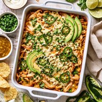Poblano Chicken with Verde Sauce Casserole