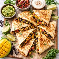 Poblano Mango and Black Bean Quesadillas
