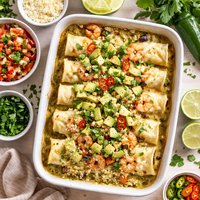 Poblano Shrimp Enchiladas