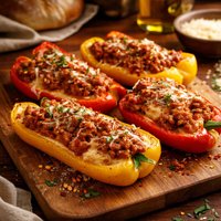Polenta Sausage Stuffed Pepper Gondolas Ragu