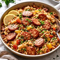 Polish Sausage and Rice One Dish