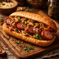 Polish Sausage Submarine Sandwich