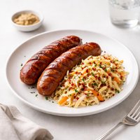 Polish Sausage with Hot Coleslaw