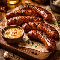 Polish Sausages with Spicy Honey Mustard