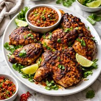 Pollo Asado Con Llajua Cumin Grilled Chicken with Spicy Salsa