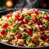 Pomegranate and Pine Nut Pilaf