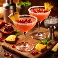 Pomegranate and Pineapple Martini Easy to Make