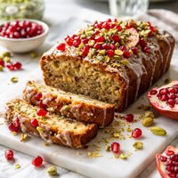 Pomegranate Banana and Pistachio Bread