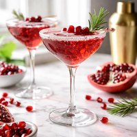Pomegranate Champagne Martini