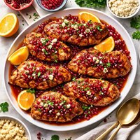 Pomegranate Sauced Turkey Cutlets