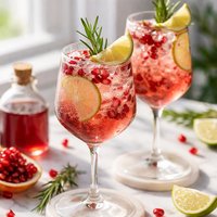Pomegranate Simple Syrup Sparkle Wine Cooler