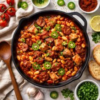 Pork and Beans with Chorizo