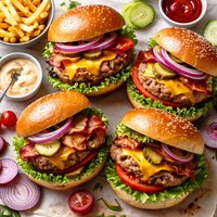 Pork and Cheese Burgers