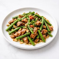 Pork and Green Bean Stir Fry with Peanuts