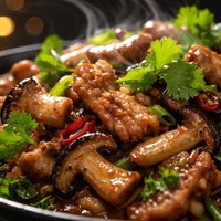 Pork and Mushroom Coriander Stir Fry