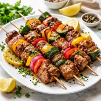 Pork and Vegetable Kabobs